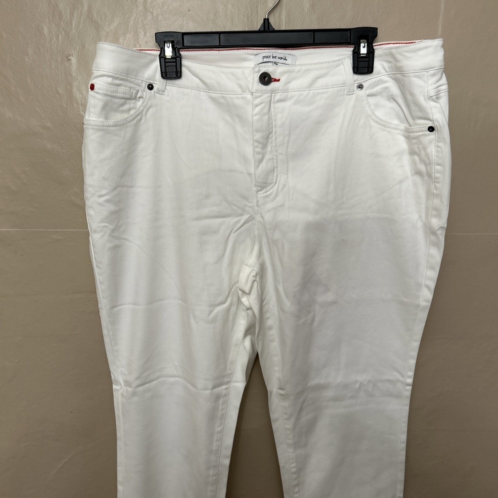 Peace Love World 18W White Stretch Jeans Slim Leg‎